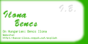 ilona bencs business card